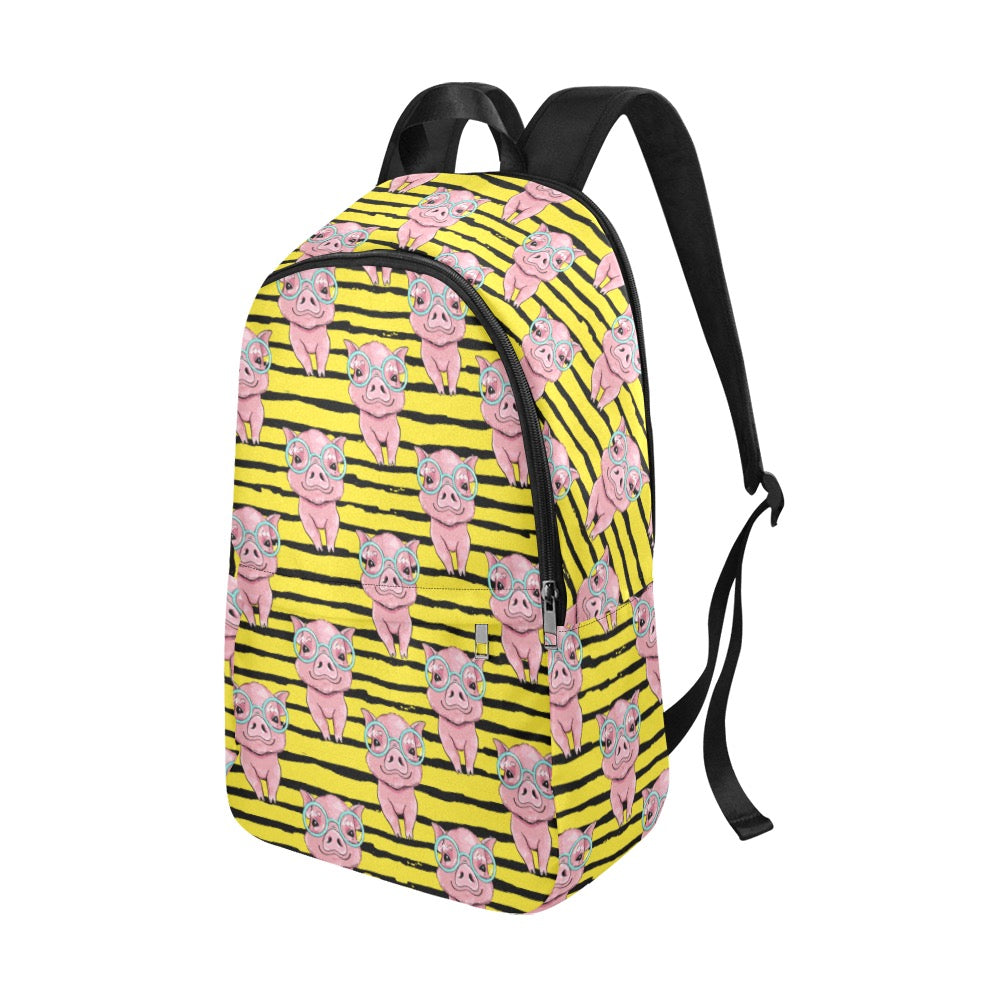 Yellow Nerdy Pigs Backpack Fabric Backpack for Adult (Model 1659)
