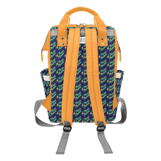 Pizza Planet Orange Handles Diaper Bag Multi-Function Diaper Backpack/Diaper Bag (Model 1688)