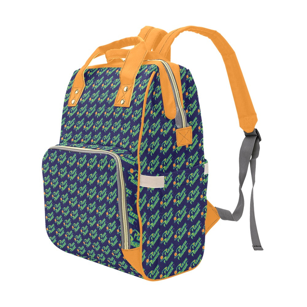 Pizza Planet Orange Handles Diaper Bag Multi-Function Diaper Backpack/Diaper Bag (Model 1688)