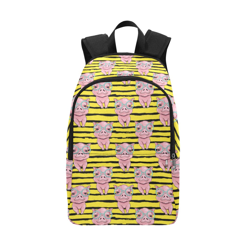 Yellow Nerdy Pigs Backpack Fabric Backpack for Adult (Model 1659)