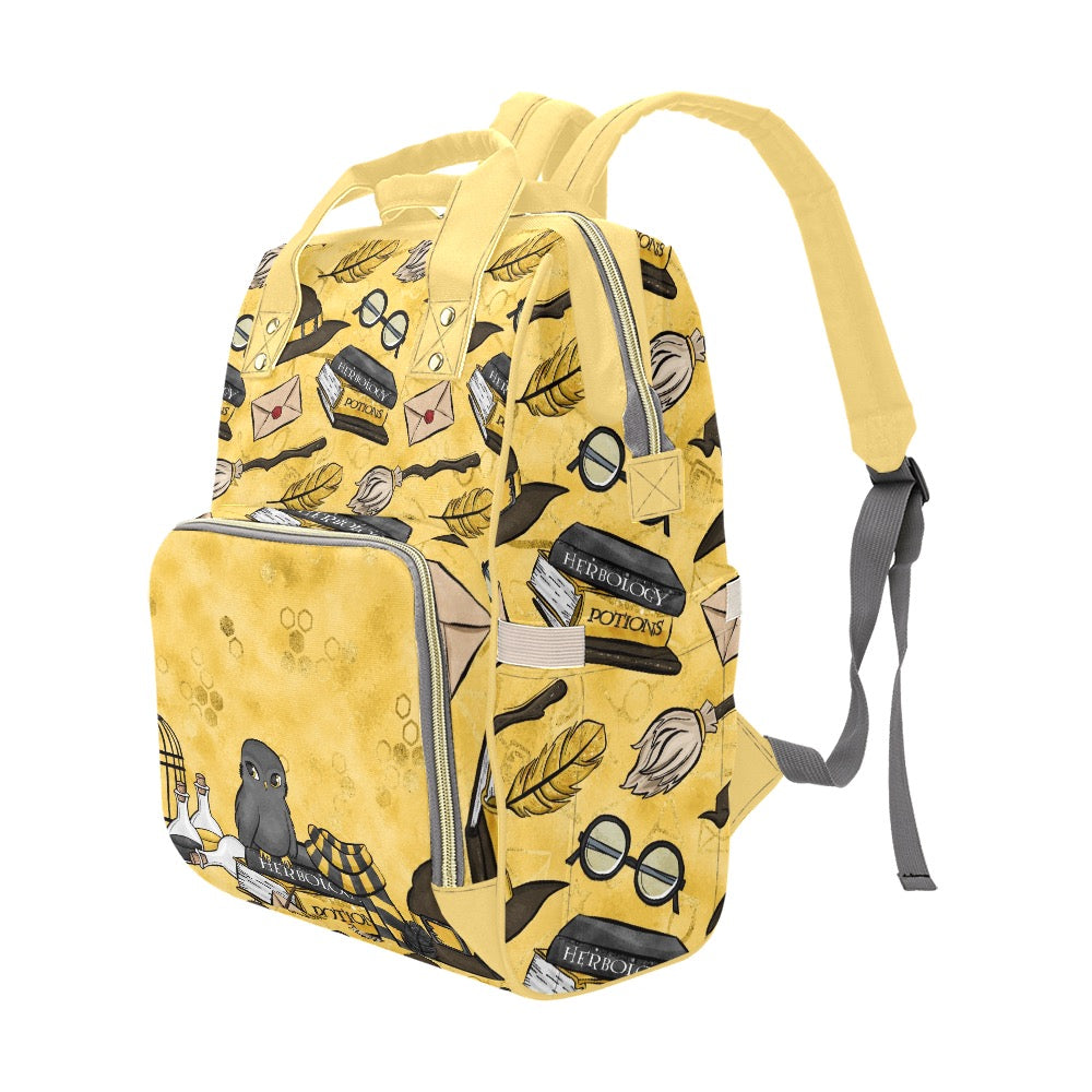 HP Yellow House Diaper Bag Multi-Function Diaper Backpack/Diaper Bag (Model 1688)